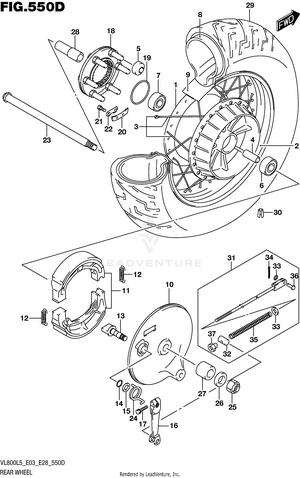 Rear Wheel (vl800tl5 E28) Schematic