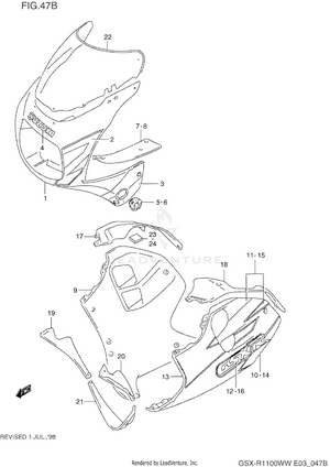 Cowling Body (model V/w) Schematic