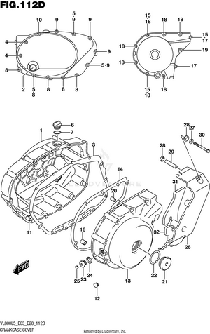 Crankcase Cover (vl800tl5 E28) Schematic