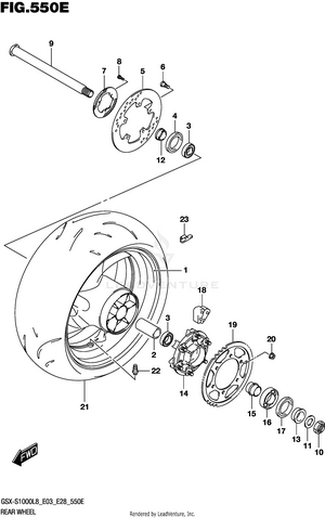 Rear Wheel (gsx-s1000l8 E33) Schematic