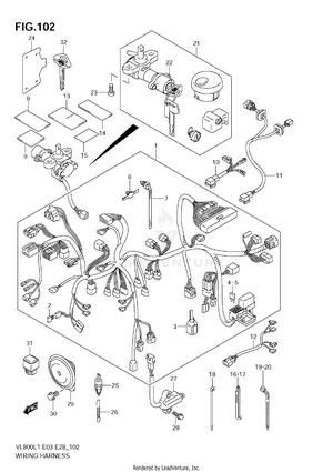 Wiring Harness (vl800c E33) Schematic