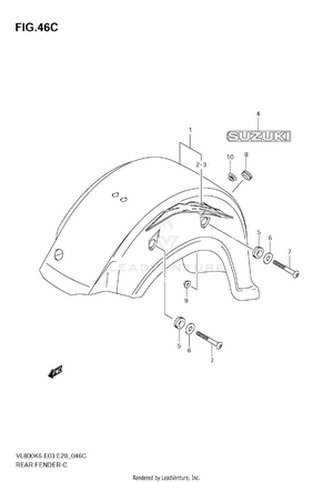 Rear Fender (vl800ck8) Schematic