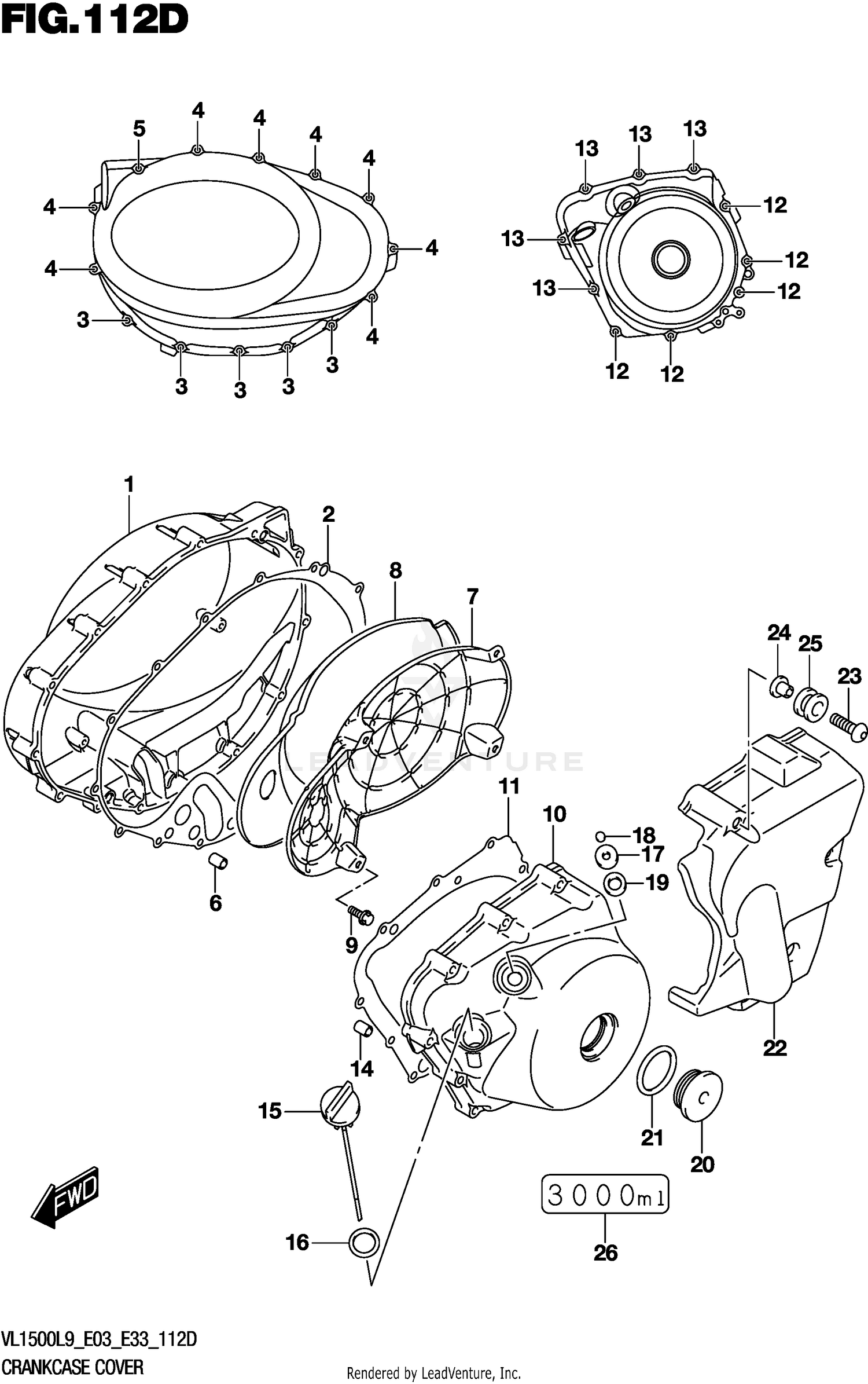 CRANKCASE COVER (VL1500TL9 E33)