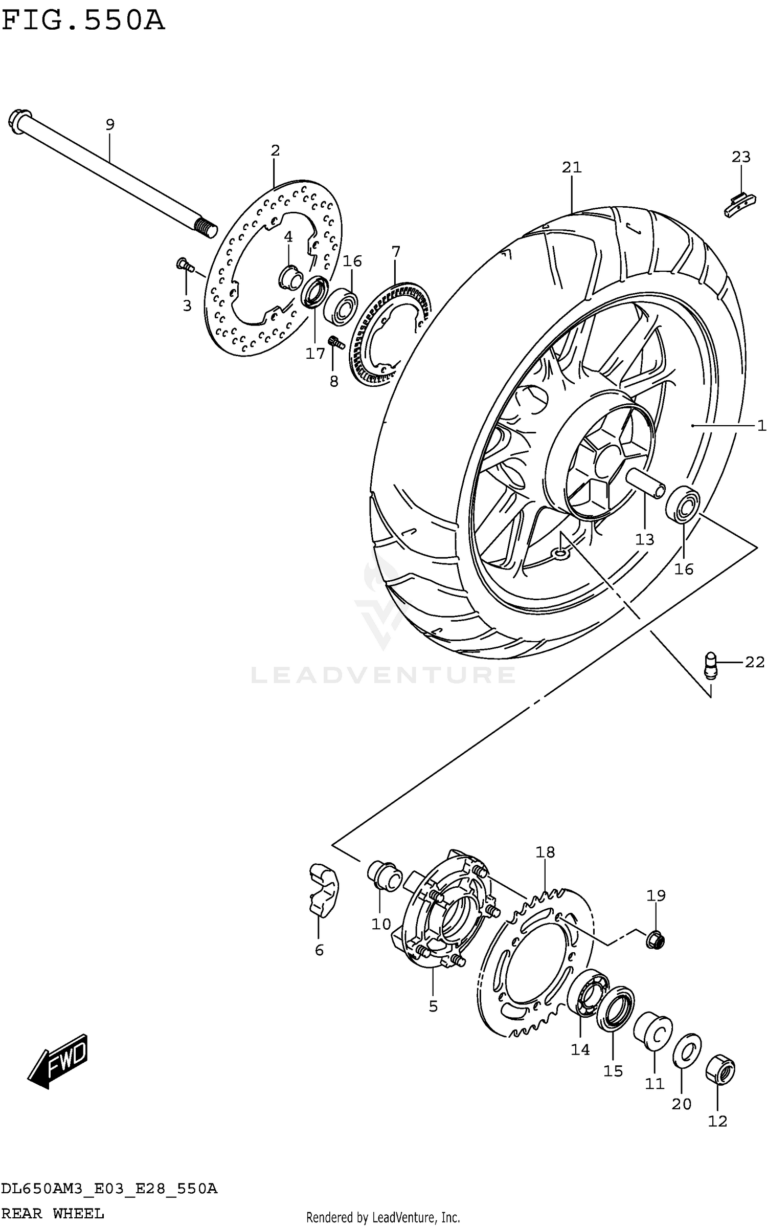 REAR WHEEL (DL650AM3E03)