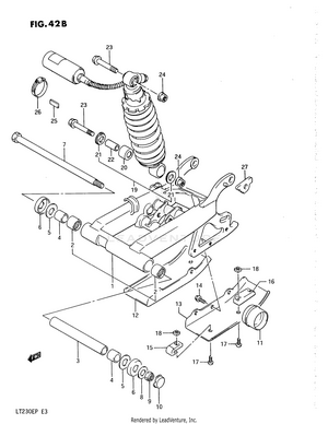 Rear Swinging Arm (model M/n/p) Schematic