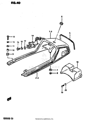 Seat Tail Cover (model O) Schematic