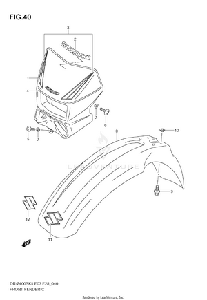 Front Fender (model K5/k6/k7/k8) Schematic