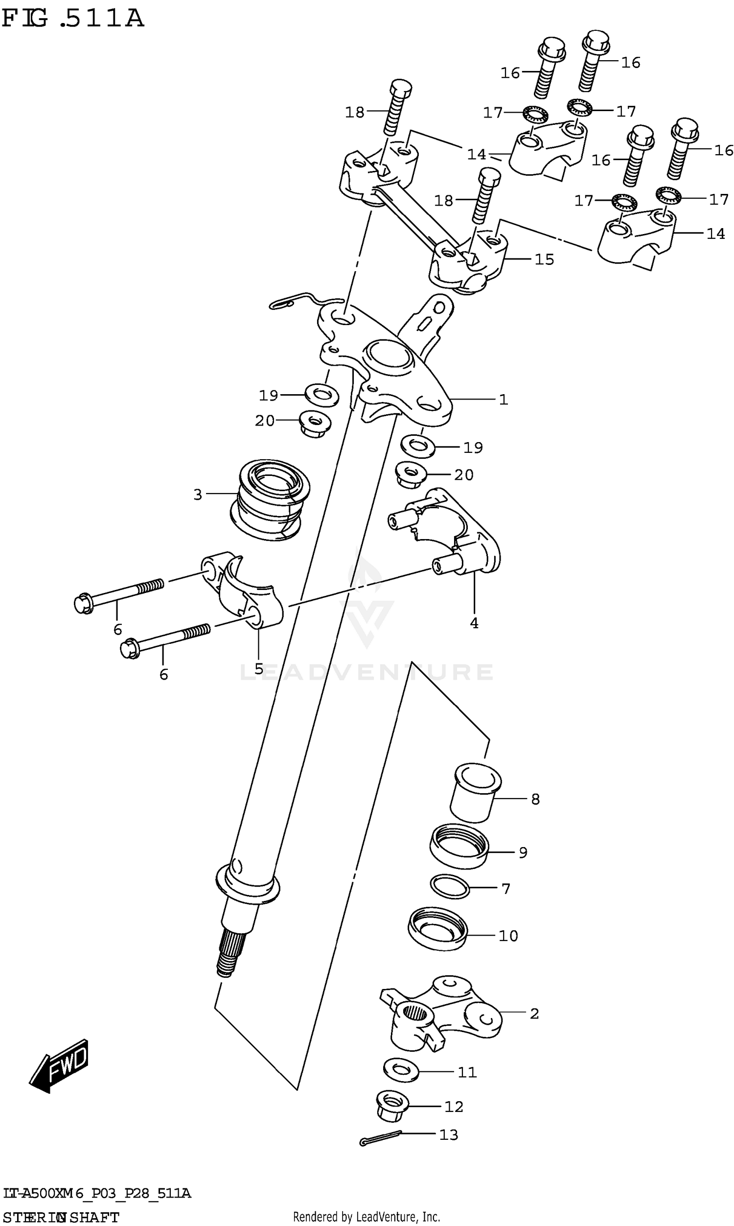 STEERING SHAFT (LT-A500X:(P03,P33))