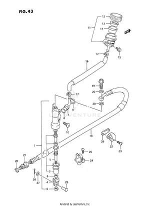 Rear Master Cylinder (model K) Schematic