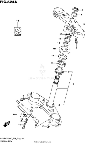 Steering Stem (gsx-r1000a) Schematic