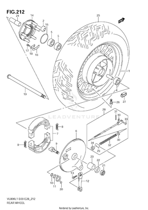 Rear Wheel (vl800c E33) Schematic