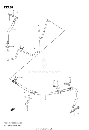 Rear Brake Hose (an650k6/k7/k8/k9) Schematic