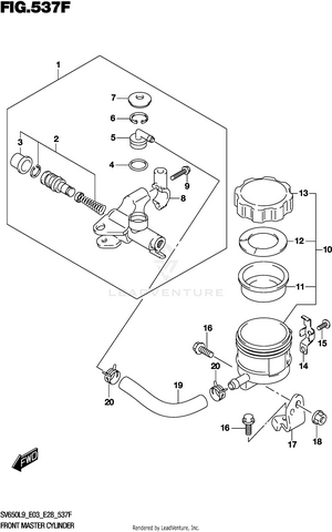 Front Master Cylinder (sv650xal9 E33) Schematic