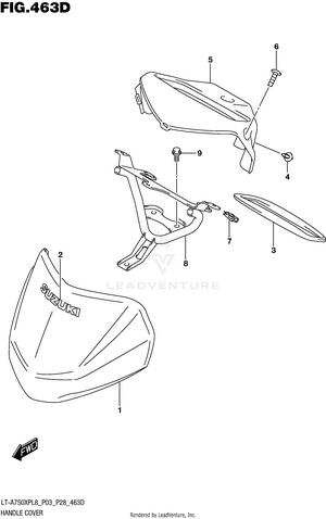 Handle Cover (lt-a750xpbl8 P03) Schematic