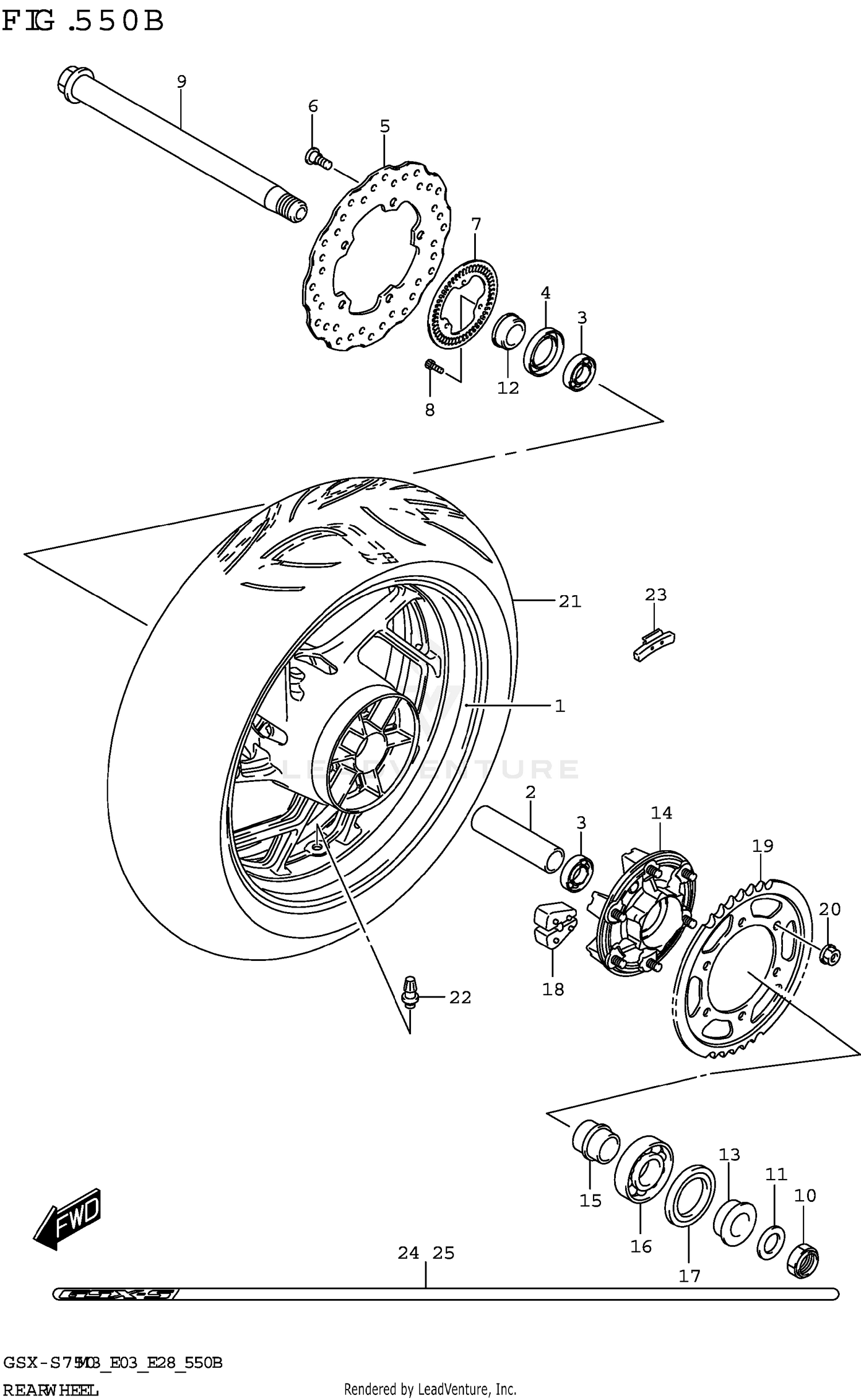 REAR WHEEL (GSX-S750Z,GSX-S750ZA)