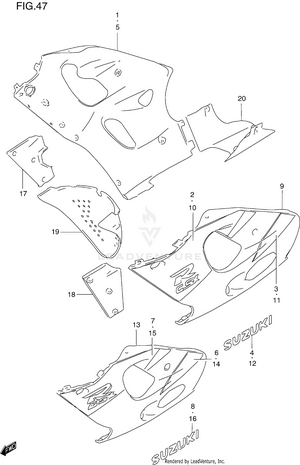 Under Cowling Body (model V) Schematic