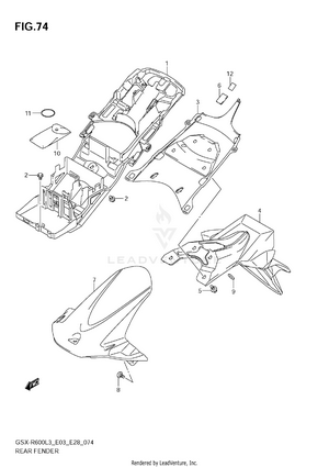 Rear Fender (gsx-r600l3 E33) Schematic