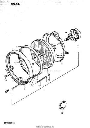 Headlamp (gs1100ez/ed) Schematic