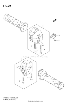 Handle Switch (sv650sk3/sk4/sk5/sk6/sk7/sak7) Schematic