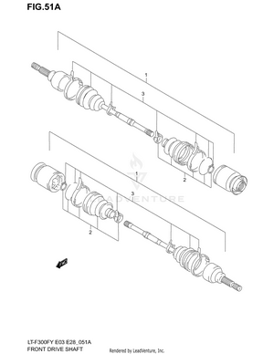 Front Drive Shaft (model K1/k2) Schematic