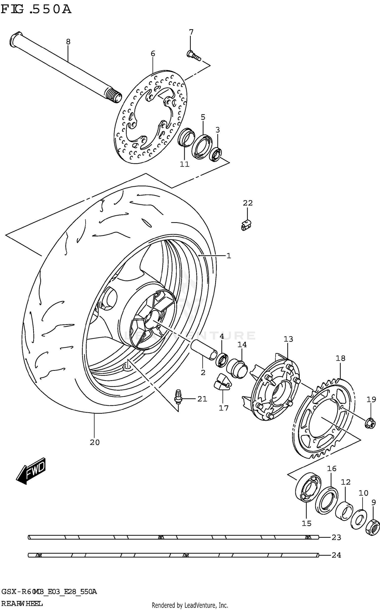 REAR WHEEL (GSX-R600Z)