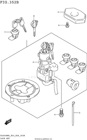 Lock Set (for Top Case,side Case) Schematic
