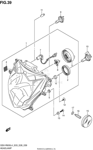 Headlamp (gsx-r600l4 E28) Schematic