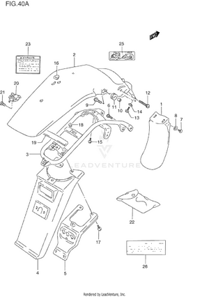 Rear Fender (model R/s/t) Schematic