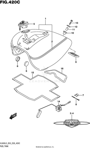 Fuel Tank (vl800tl5 E03) Schematic