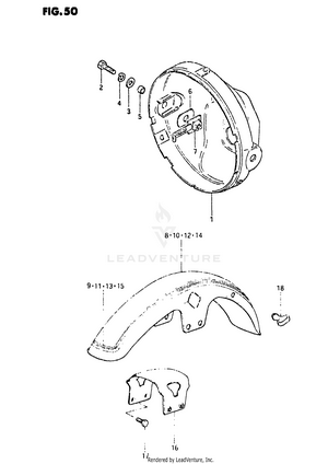 Headlamp Housing - Front Fender Schematic