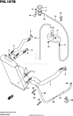 Radiator Hose (vl800l5 E33) Schematic