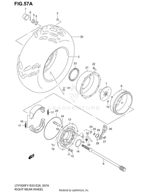 Right Rear Wheel (model K1/k2) Schematic