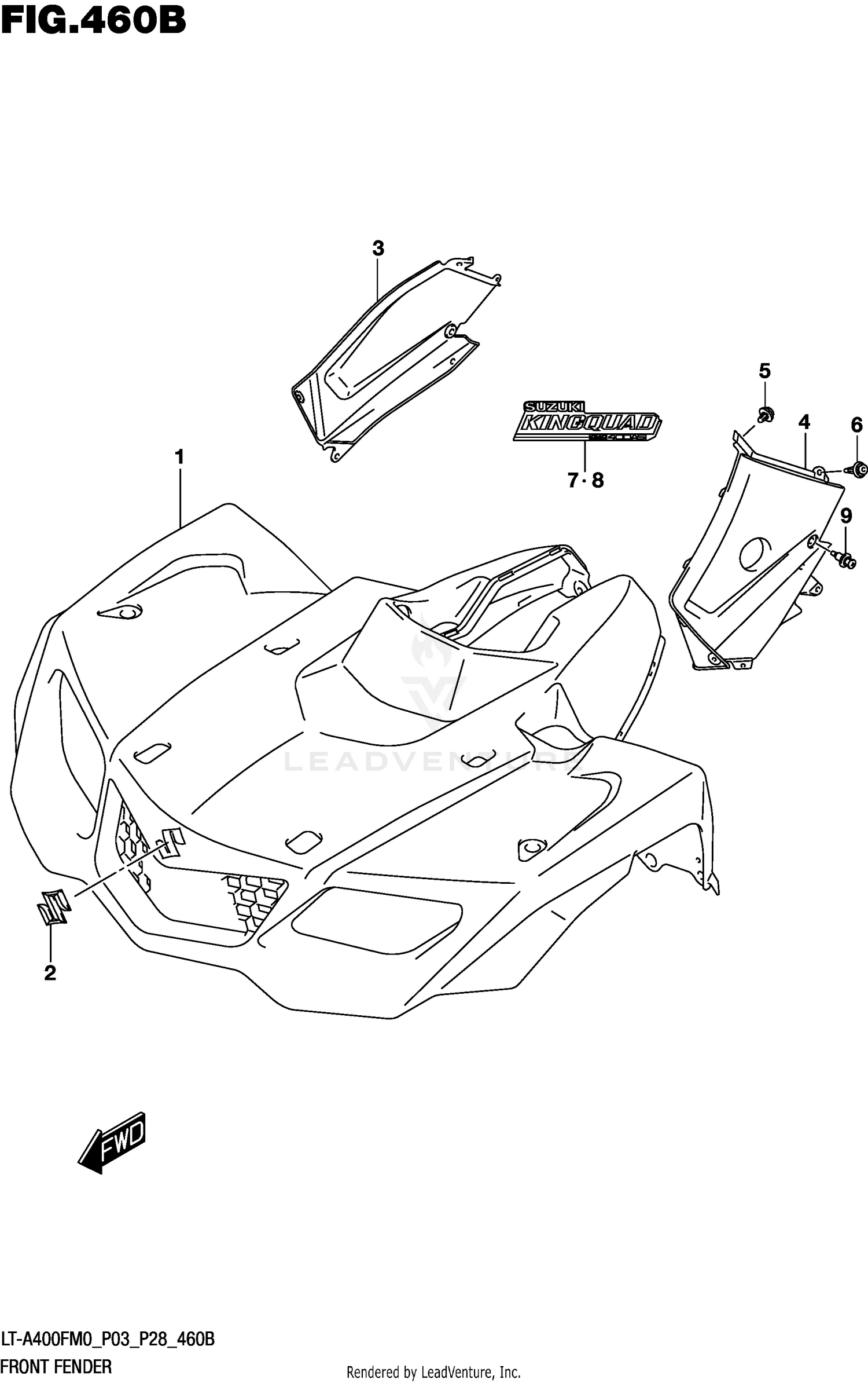 FRONT FENDER (LT-A400FM0 P28)