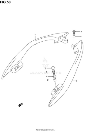 Pillion Rider Handle (side)(model K3) Schematic