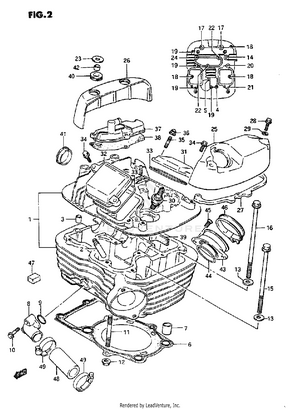 Cylinder Head (rear) Schematic