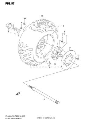 Right Rear Wheel Schematic