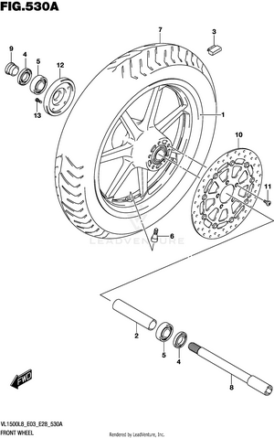Front Wheel (vl1500bl8 E03) Schematic