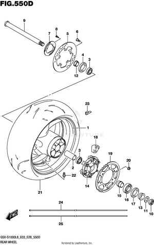 Rear Wheel (gsx-s1000azl8 E28) Schematic
