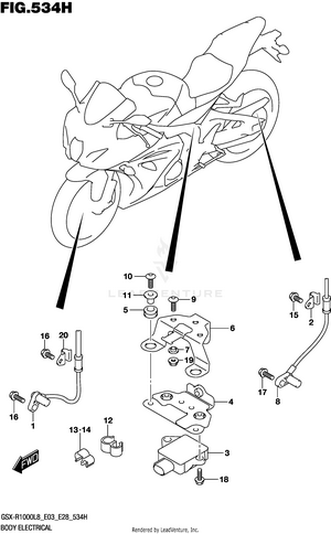 Body Electrical (gsx-r1000rzl8 E33) Schematic