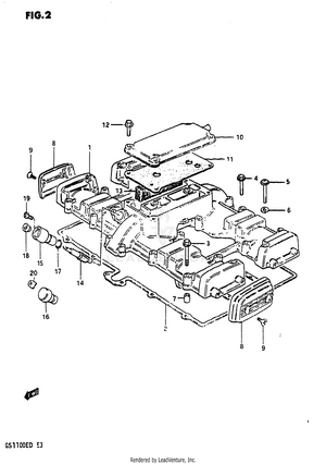 Cylinder Head Cover (model D) Schematic