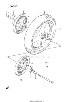 Front Wheel (model K/l/m/n/p/r/s/t) Schematic