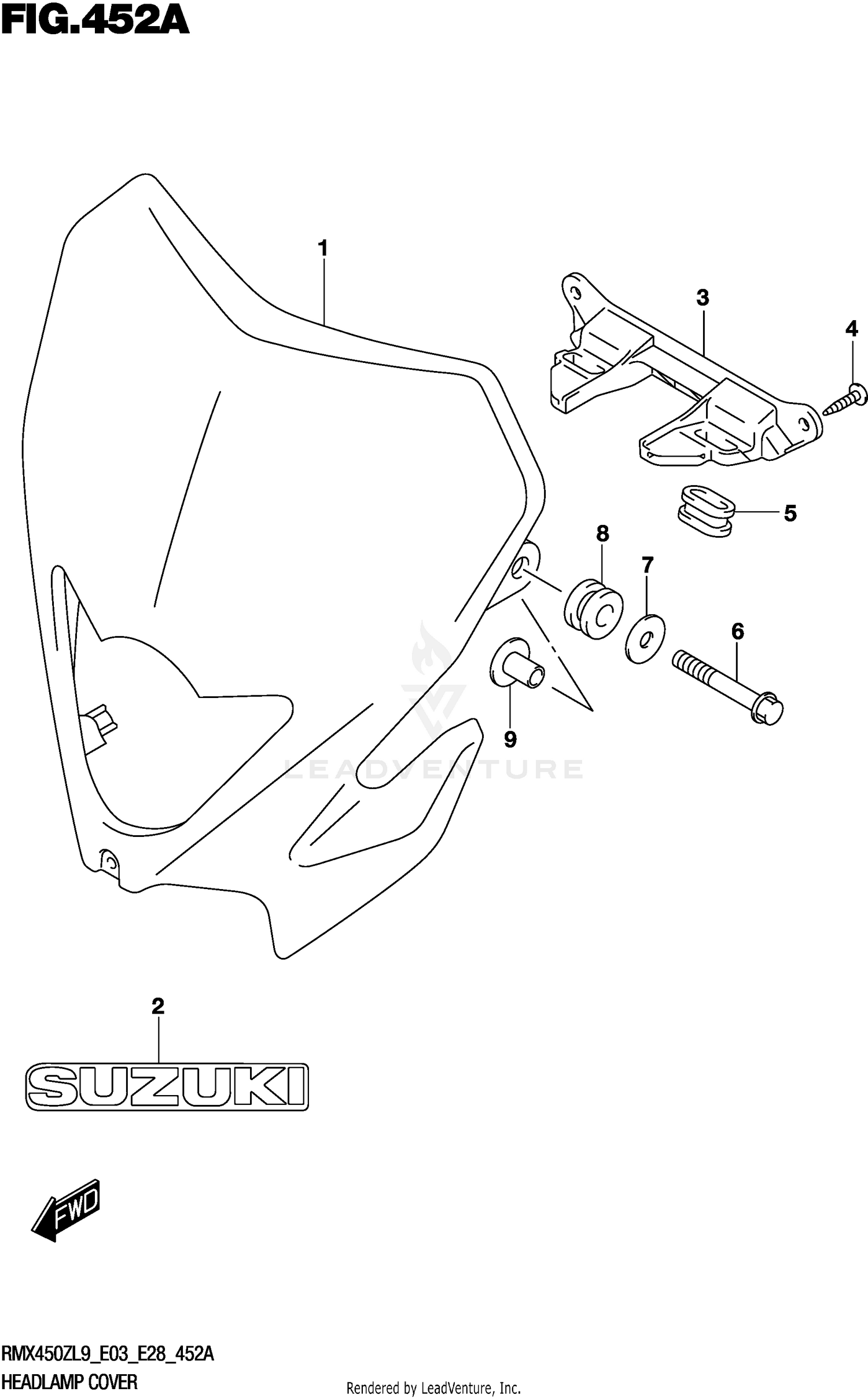 HEADLAMP COVER (RMX450ZL9 E03)