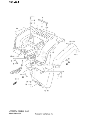 Rear Fender (model X/y) Schematic