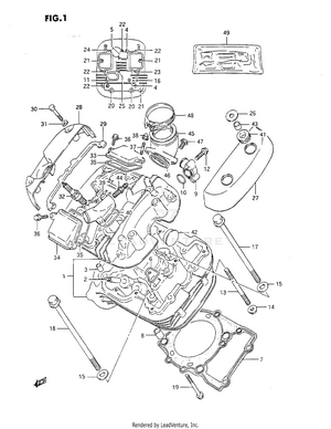 Cylinder Head (front) Schematic