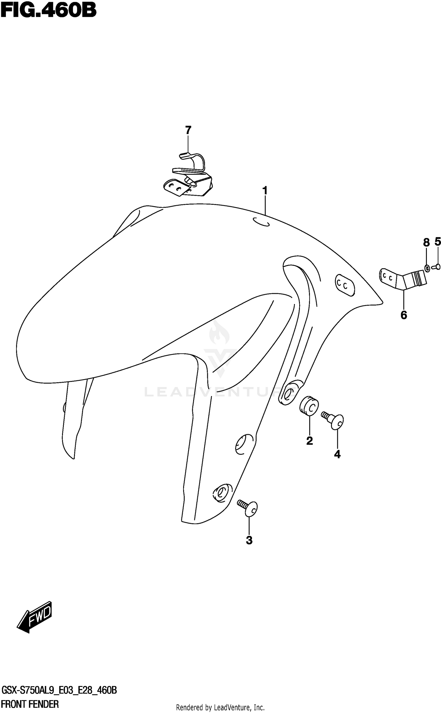 FRONT FENDER (GSX-S750ZL9 E33)