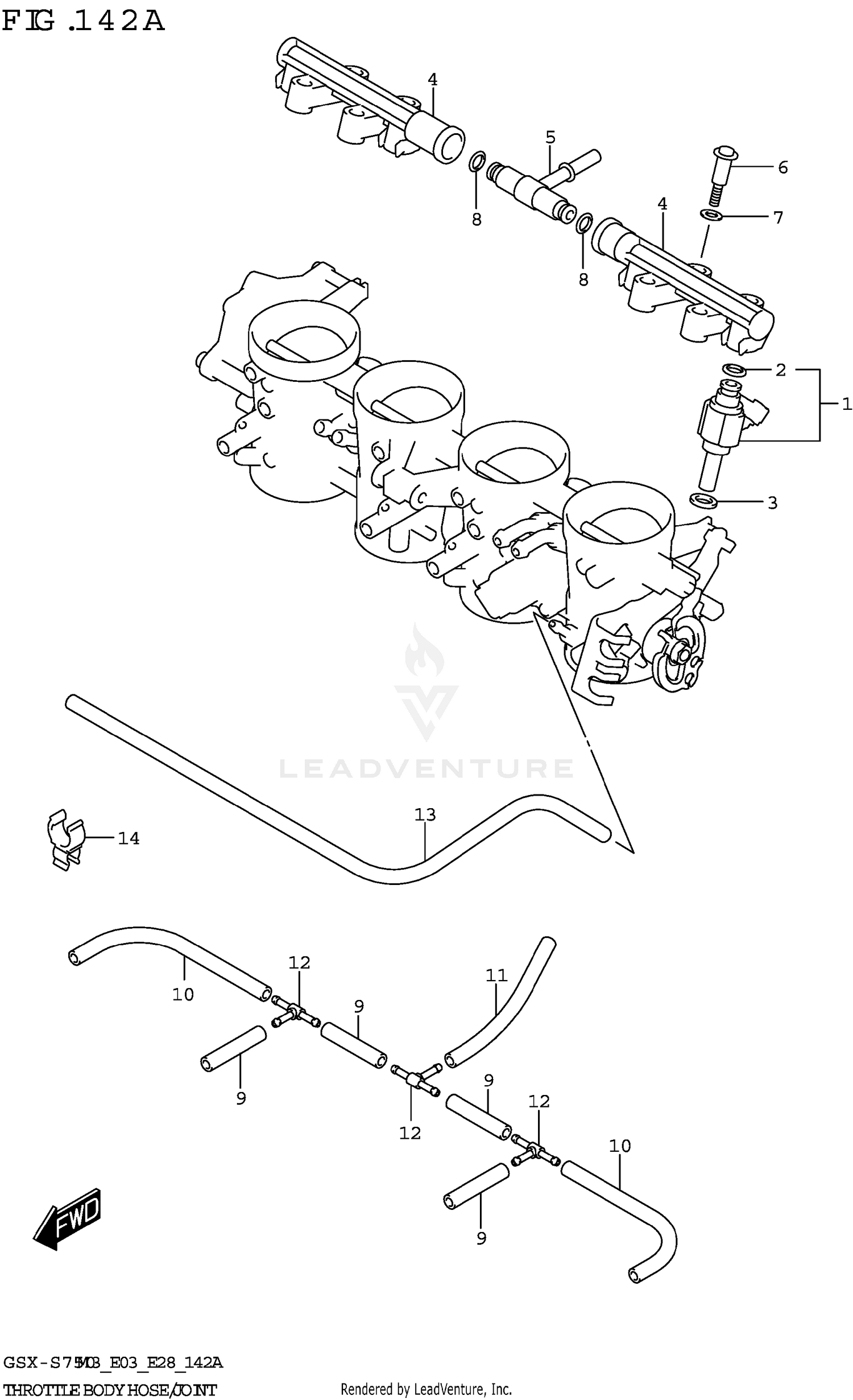 THROTTLE BODY HOSE/JOINT (E03,E28)