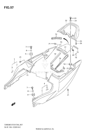 Seat Tail Cover (sv650sk3) Schematic