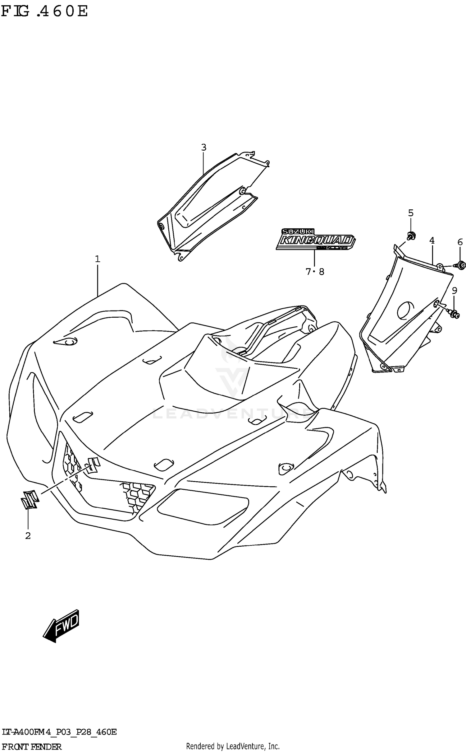 FRONT FENDER (LT-A400F:P28)