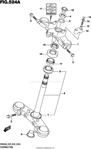 Steering Stem (sv650l9 E03) Schematic
