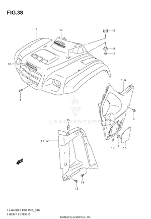 Front Fender (model K3) Schematic